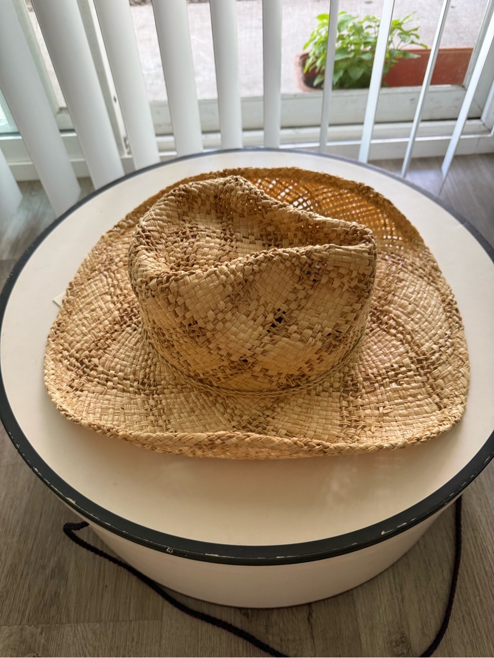 lack of color sundance tan straw raffia cowboy fedora crown summer sun hat small - Picture 4 of 6